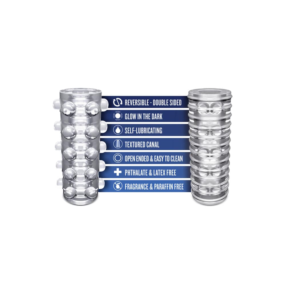 Blush Novelties Rize Swich Self-Lubricating Stroker Clear Masturbators