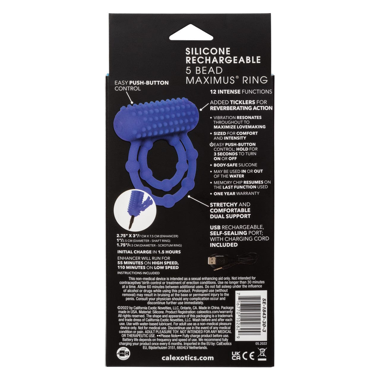 CalExotics 10 Bead Maximus Rechargeable Cock Ring Cock Ring