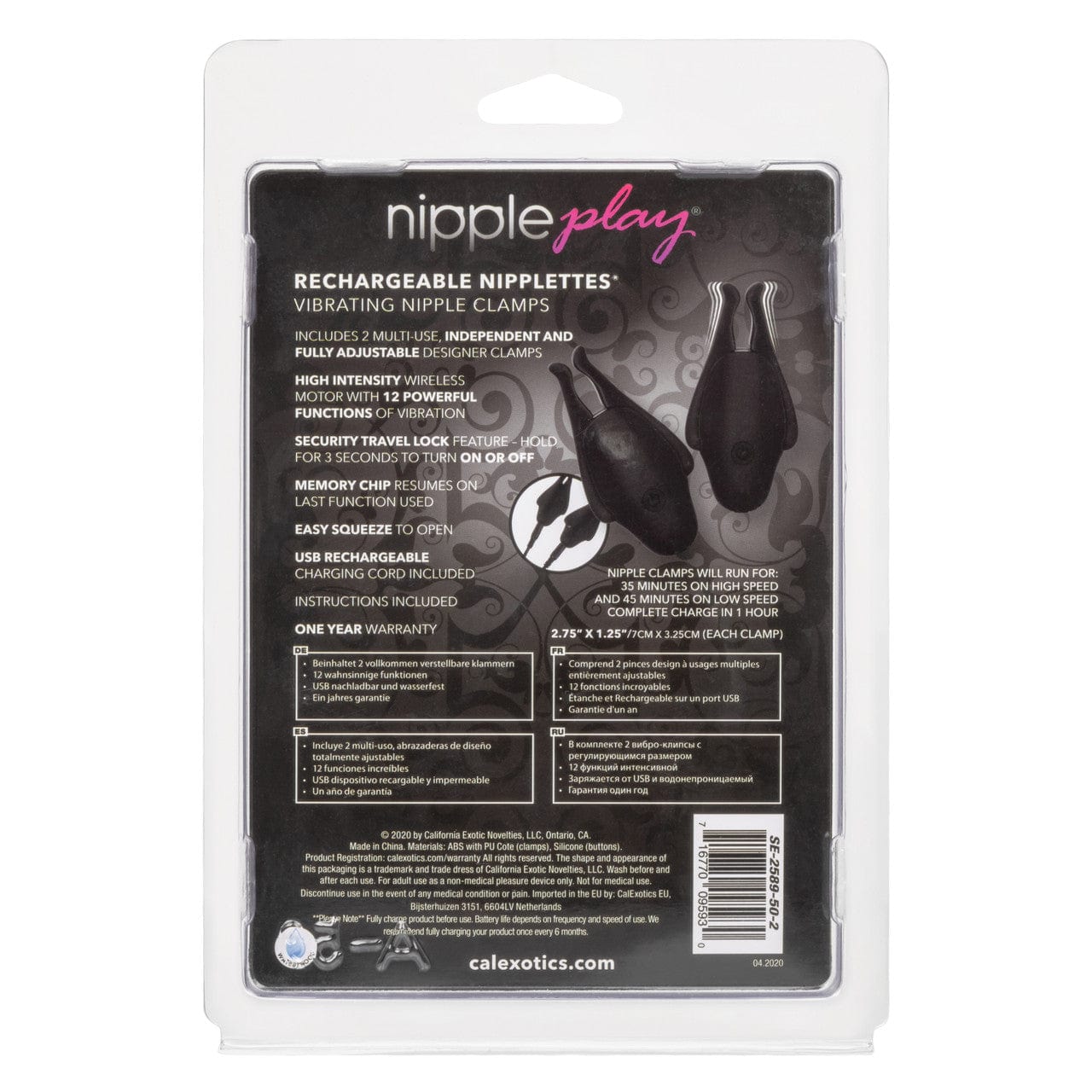 CalExotics Nipple Play Rechargeable Nipplettes Nipple Vibrator