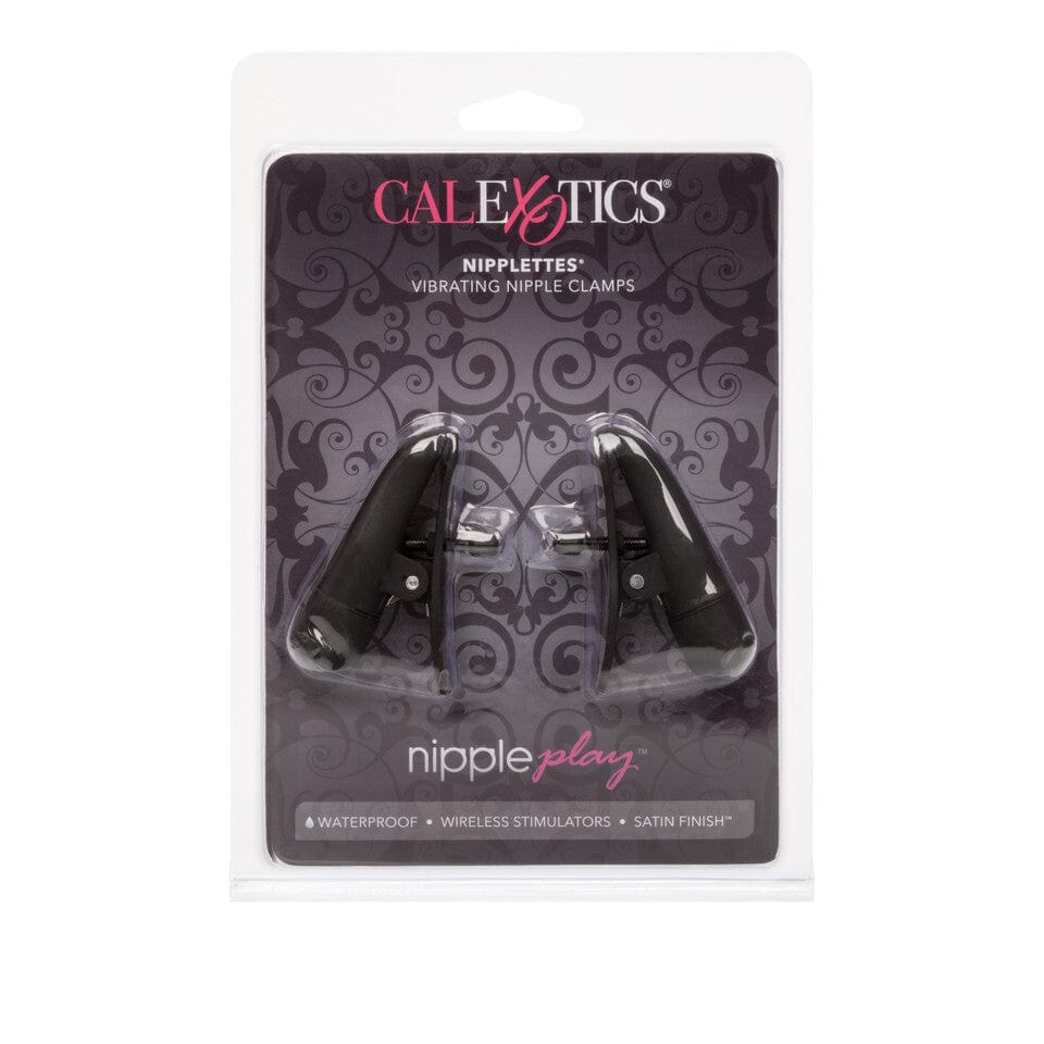 CalExotics Nipplettes Vibrating Black Nipple Clamps Nipple Vibrator