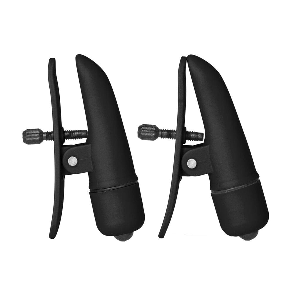 CalExotics Nipplettes Vibrating Black Nipple Clamps Nipple Vibrator
