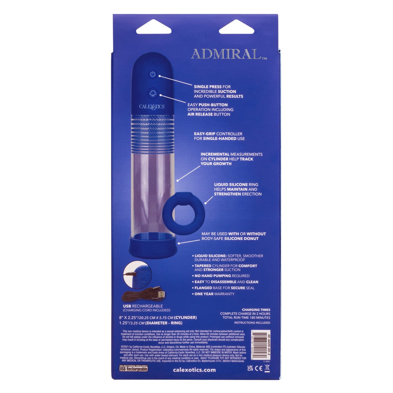 CalExotics Admiral Rechargeable Pump Kit Penis Pump