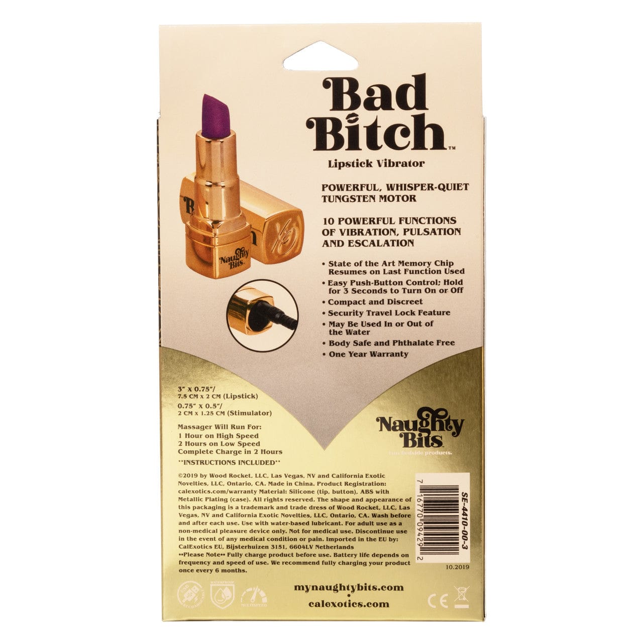 CalExotics Naughty Bits Bad Bitch Lipstick Vibrator Vibrator