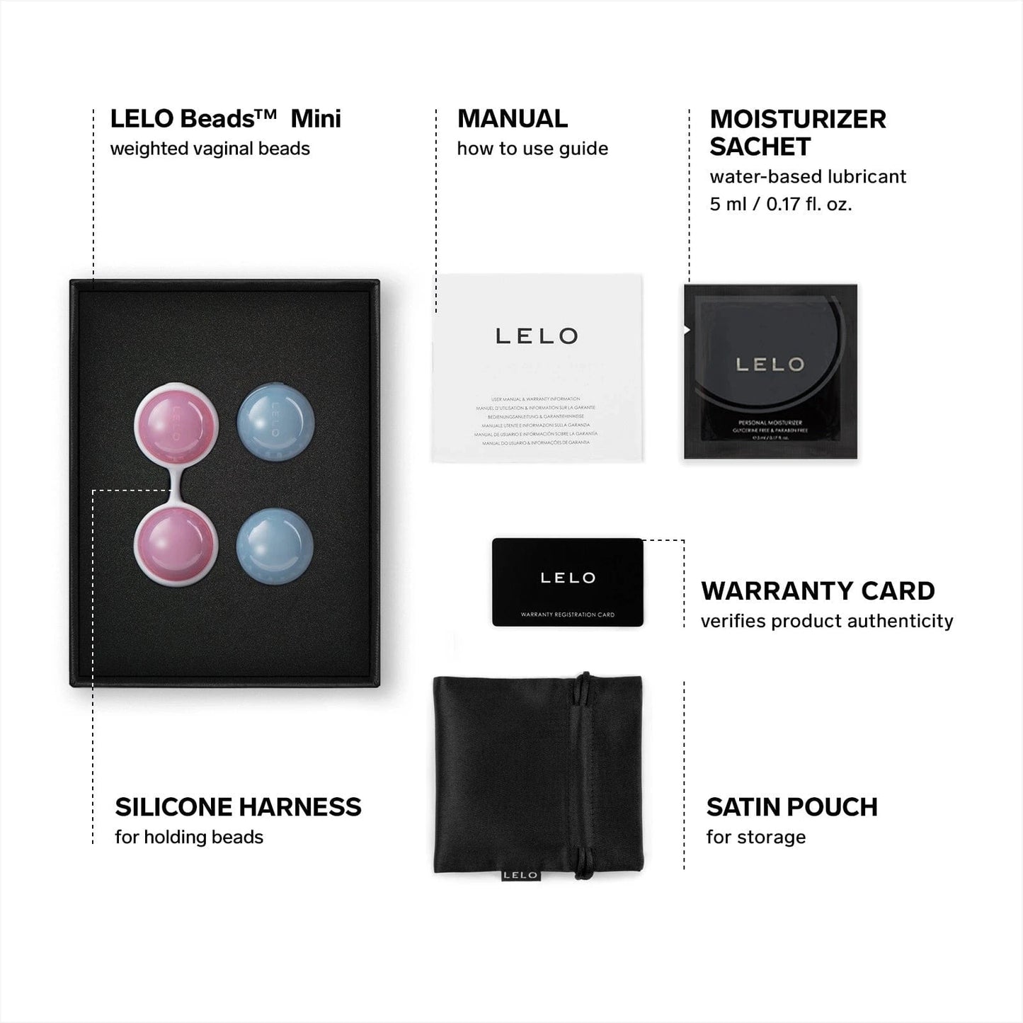 LELO Lelo Luna Mini Beads Pink And Blue Orgasm Balls