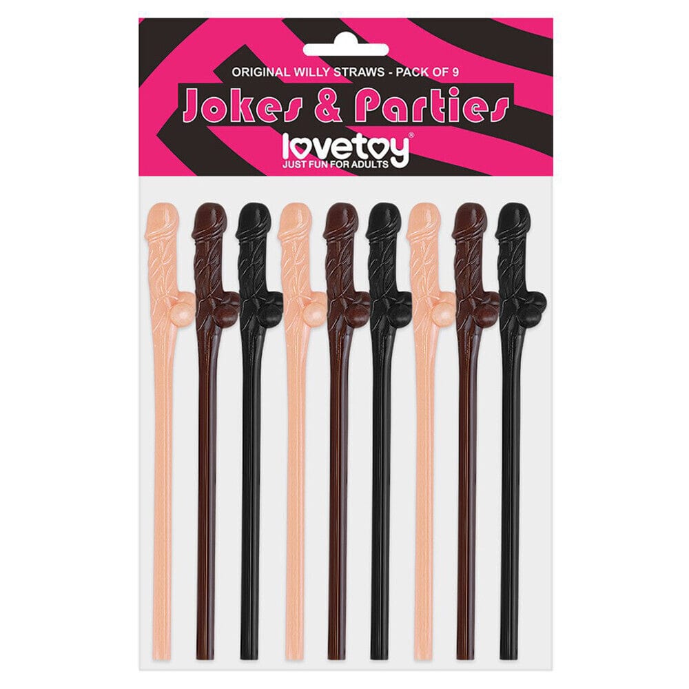 Lovetoy Lovetoy Pack Of 9 Willy Straws Novelties