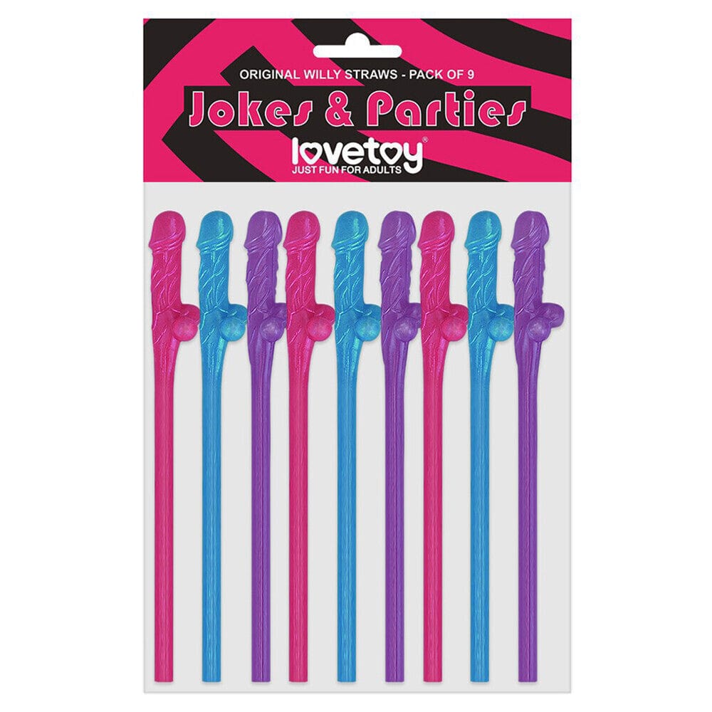 Lovetoy Lovetoy Pack Of 9 Willy Straws Novelties