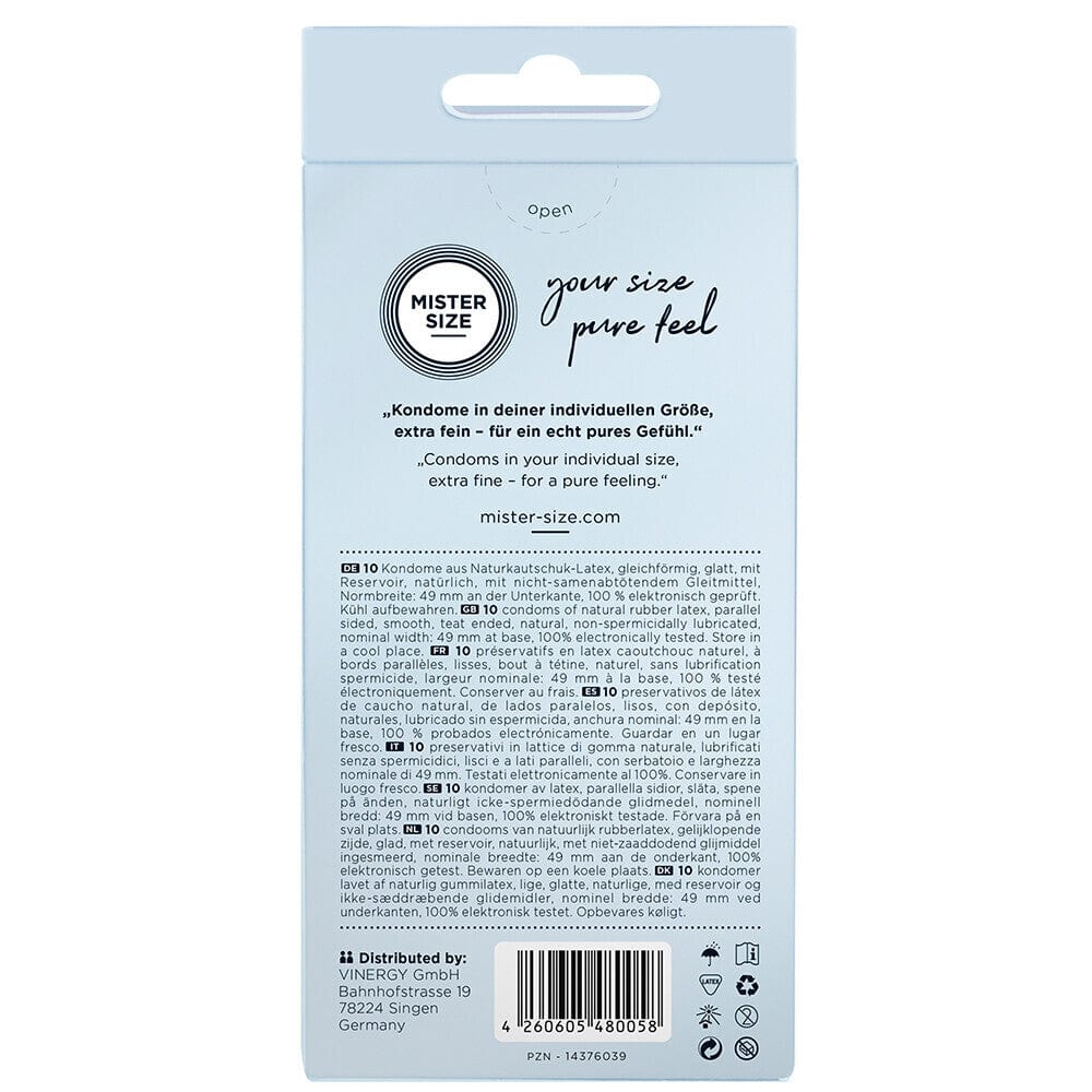 Mister Size Mister Size 49mm Your Size Pure Feel Condoms Natural and Regular