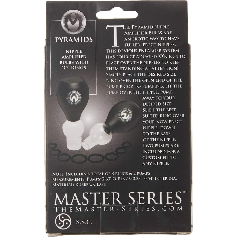 XR Brands Master Series Nipple Amplifier Enlargement Bulbs With O Rings Female Pump