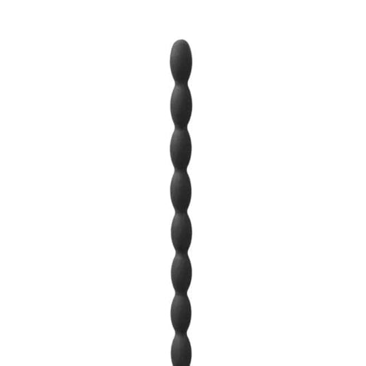 BonneAmour 6 Inch Black Silicone Beaded Penis Sound Plug Cock and Ball Bondage