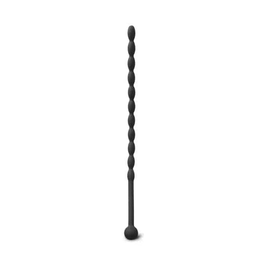 BonneAmour 6 Inch Black Silicone Beaded Penis Sound Plug Cock and Ball Bondage