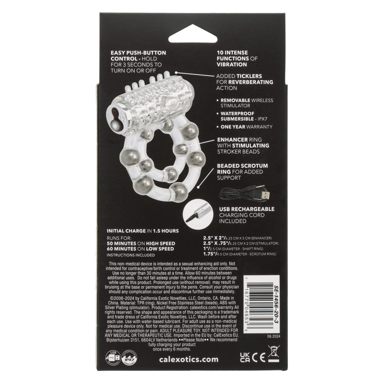 CalExotics 10 Bead Maximus Cock Ring Cock Ring