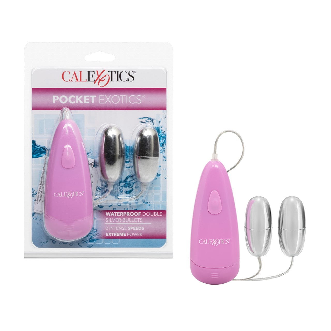 CalExotics Pocket Exotics Waterproof Double Silver Bullets Love Egg
