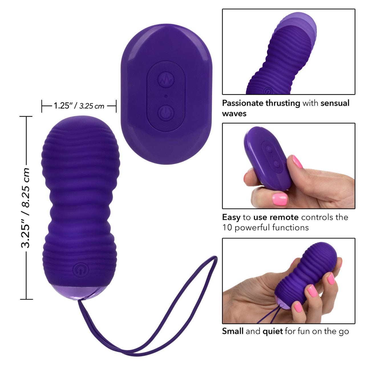 CalExotics Slay #ThrustMe Remote Control Ribbed Bullet Love Egg