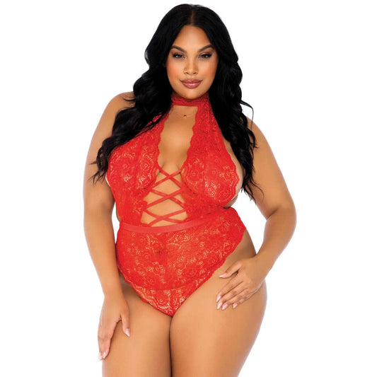 Leg Avenue Leg Avenue Floral Lace Crotchless Teddy UK 14 to 18 Lingerie