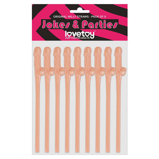 Lovetoy Lovetoy Pack Of 9 Willy Straws Hen And Stag Nights
