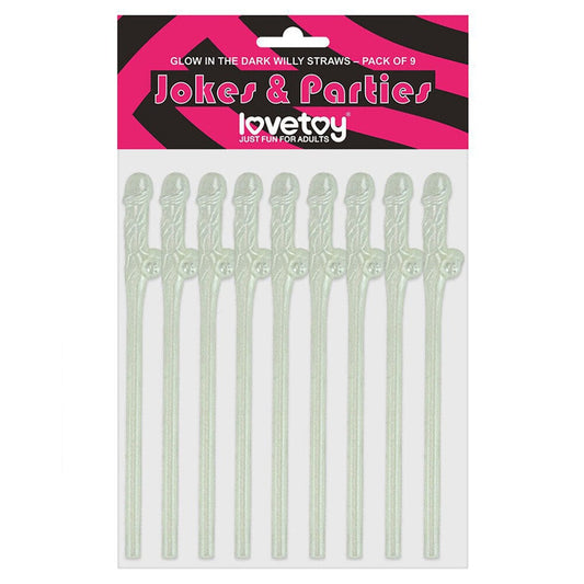 Lovetoy Lovetoy Pack Of 9 Willy Straws Novelties