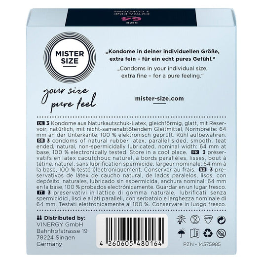 Mister Size Mister Size 64mm Your Size Pure Feel Condoms Large and X-Large