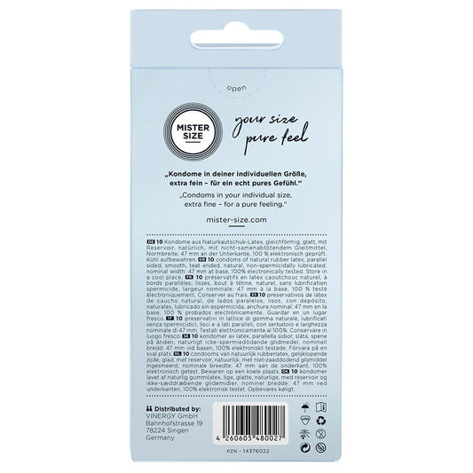 Mister Size Mister Size 47mm Your Size Pure Feel Condoms Natural and Regular