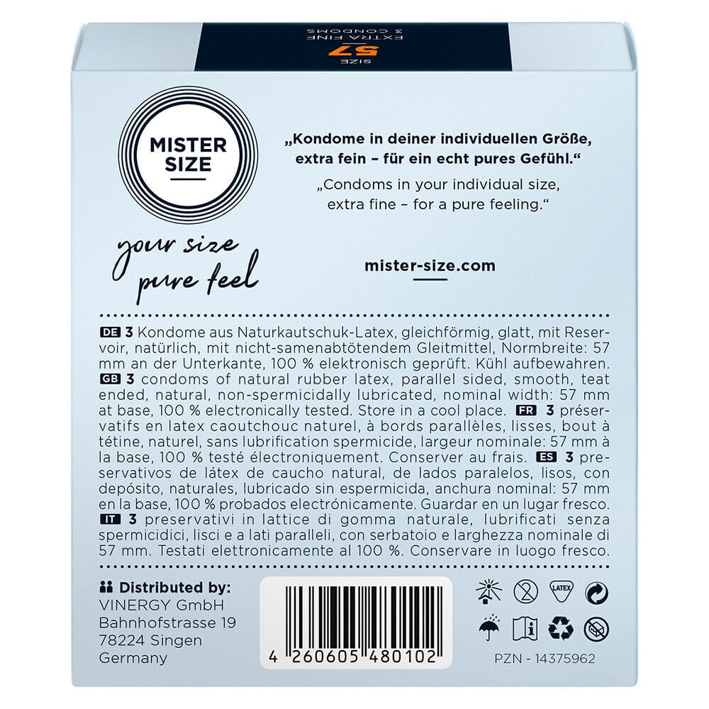 Mister Size Mister Size 57mm Your Size Pure Feel Condoms Natural and Regular