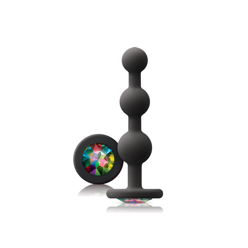 NS Novelties Glams Ripple Anal Plug Rainbow Gem Anal Beads