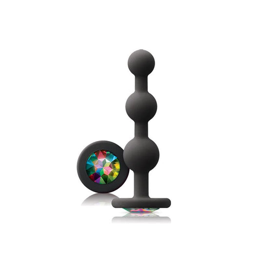 NS Novelties Glams Ripple Anal Plug Rainbow Gem Anal Beads