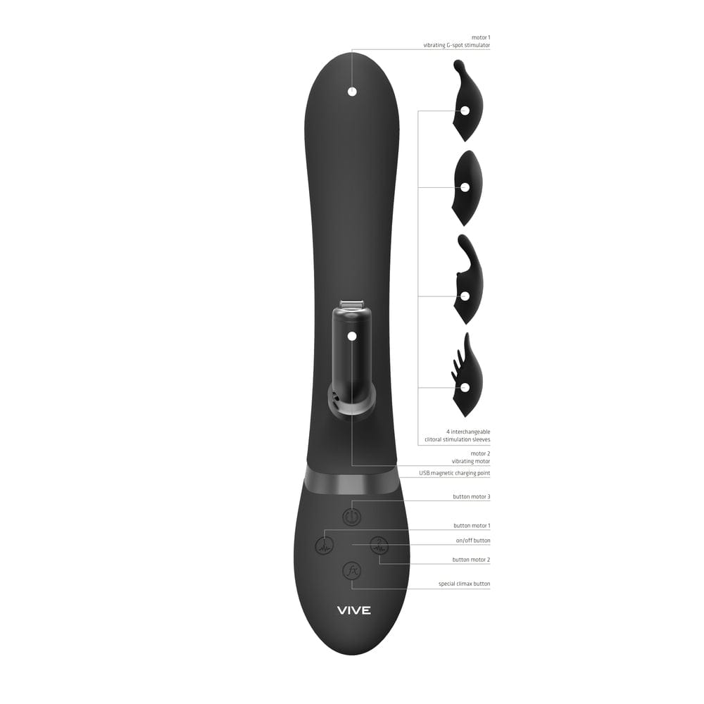 Shots Toys Vive Chou Double Action Interchangeable Rabbit Vibrator Vibrators With Clit Stims