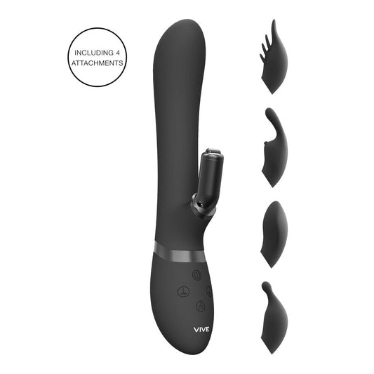 Shots Toys Vive Chou Double Action Interchangeable Rabbit Vibrator Vibrators With Clit Stims