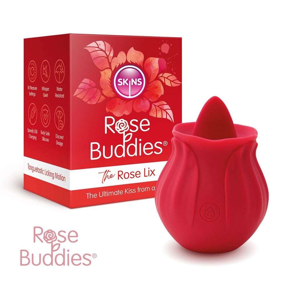 Skins Skins Rose Buddies The Rose Flix Clitoral Massager Red Clitoral Vibrators and Stimulators